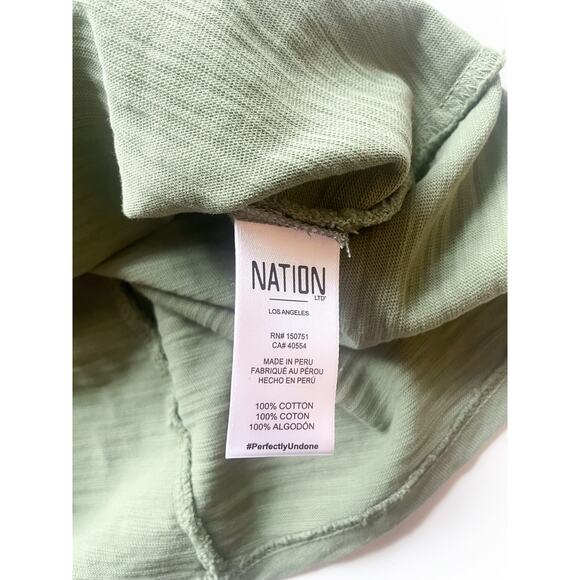 Women's Nation LTD Green Square Neck Cotton Mini Dress Size Small - Picture 7 of 9